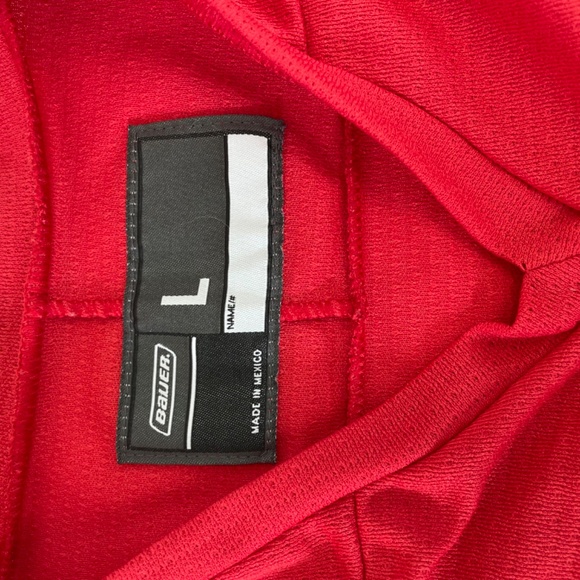Bauer Canada Hockey Jersey Blank Lightweight Red Size Large LIKE NEW - Picture 4 of 10